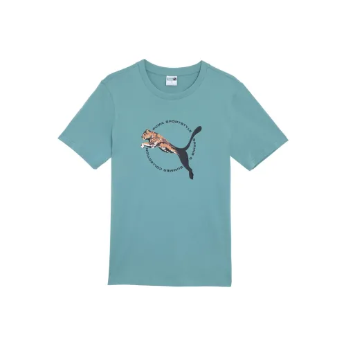 PUMA REAL CAT SS24 T Рубашка Мужская Серый Синий