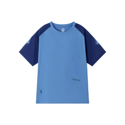 VOLCOM Синяя рубашка унисекс с боковым карманом, включенная