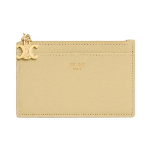 CELINE Triomphe Телячья кожа Держатель для карт Женские Желтый