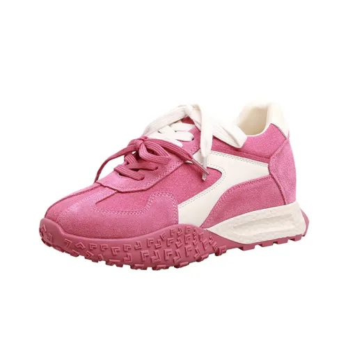 QING MISS Casual Низкий Топ Вишневый Цветок Розовый, Скрытый Каблук 7 см Женский