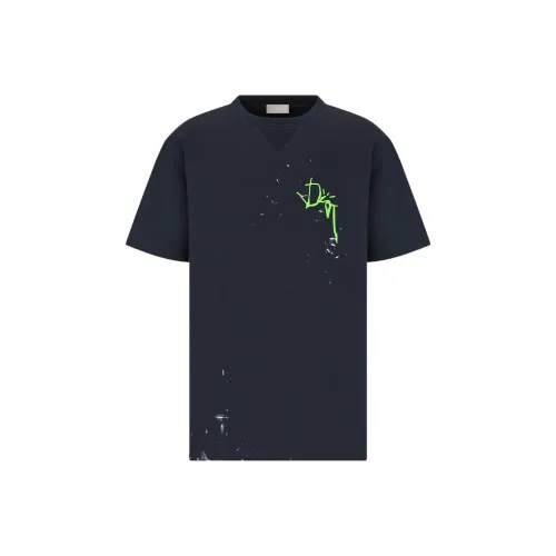 DIOR Travis Scott FW22 T Рубашка Мужская Морской Синий