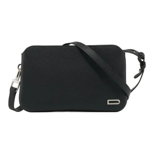 Delvau с текстурой Телячья кожа Ручная Сумка на плечо Маленькая Мужская Черная