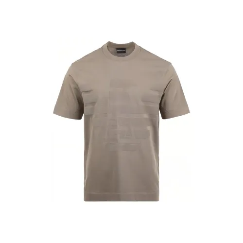 EMPORIO ARMANI SS25 T Рубашка Мужская Светло-Кофейного Цвета