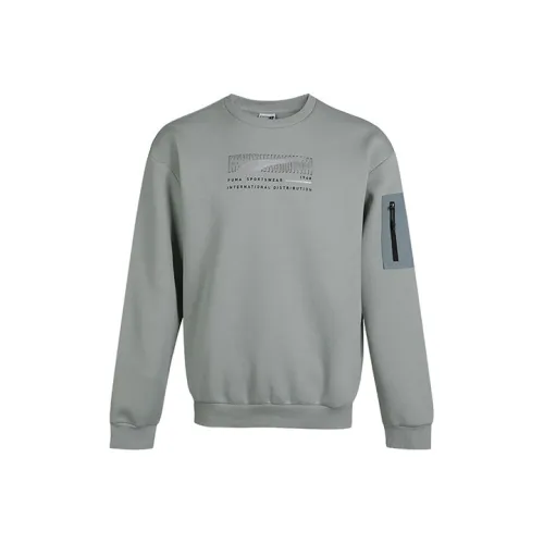 PUMA Серый Зеленый Мужской Свитшот