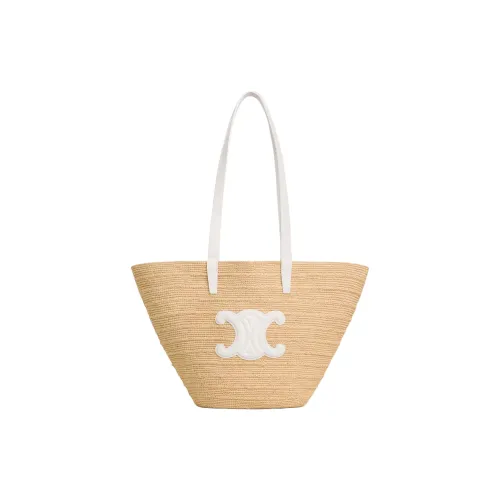 CELINE Raffia Сумка через плечо Средняя Женская Бежевая и Белая