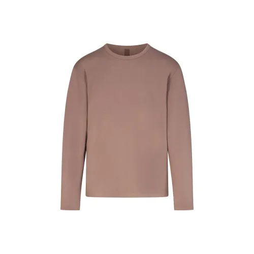 SKIMS Джерси Lounge MENS Relaxed Long Sleeve T-Shirt Shirt Men's Amber