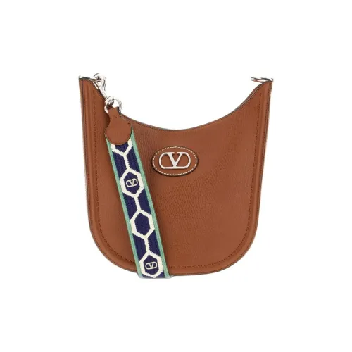 Valentino Сумка через плечо из коровьей кожи женская коричневая