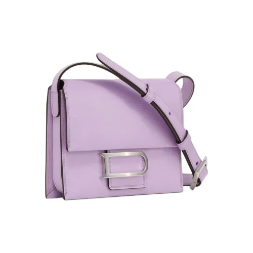 Delvau OPERA Рифленая Телячья Кожа Плечевая Сумка Маленькая Женская Фиолетовая