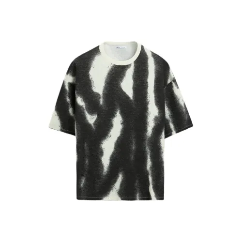 ZARA Морозный Белый Мужские T-Рубашки