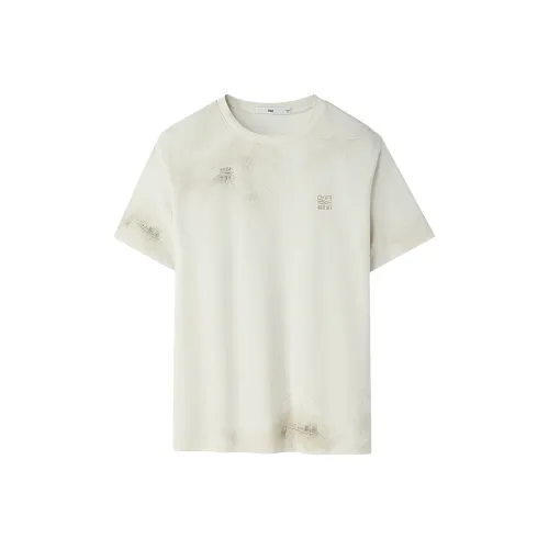 HLA Light Gray Floral 55 Мужская T-Рубашка