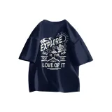 [100% cotton] Темно-синий Синий (B Пустыня Растение Логотип на груди _B Большой Пустыня Растение Логотип на спине)