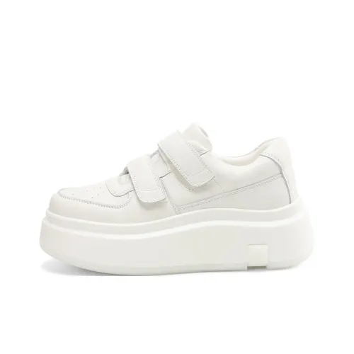 Rosa Bianca Белый Кроссовки с увеличением высоты Низкий топ Повседневный Женские Белые