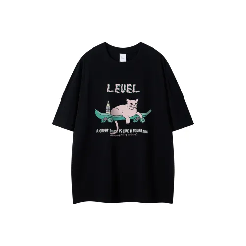 Уровень Короткий Sleeved T-рубашки Унисекс