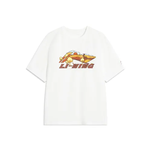 LINING Sports Life Collection T-Shirt Мужской Стандартный Белый AUTUMN
