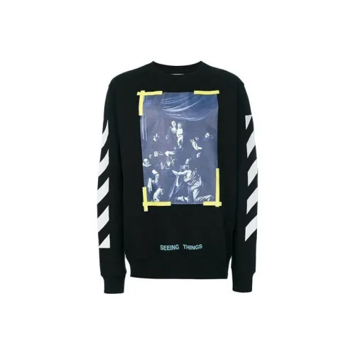 Off Белый SS21 Черный Мужские Толстовки