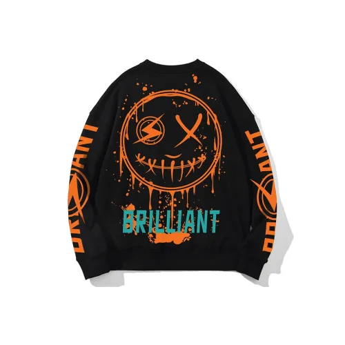 SANSYAS Круглый вырез Свободный крой Стандартный Свитшот Унисекс