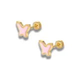 Бабочка, крылья, серьги-гвоздики, розовый