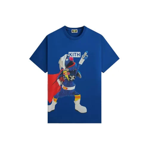 KITH X SESAME STREET Monday Program Collection FW24 Супер Grover T Рубашка Мужская Синяя