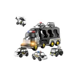 Черная коллекция полицейских машин (большой рекомендуемый размер, транспорт, +6-упаковка маленьких машин)