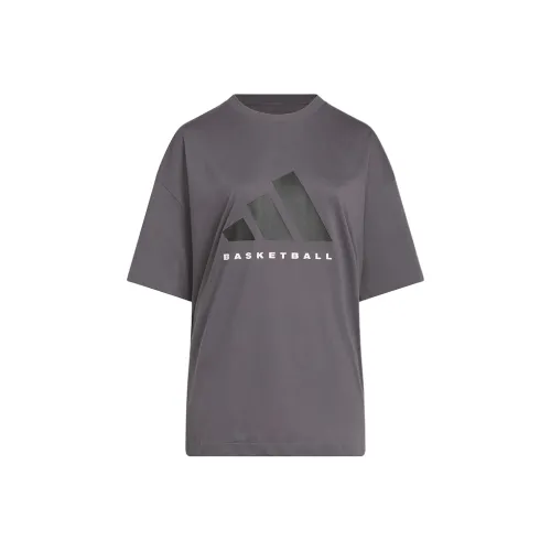 Adidas Баскетбольная футболка унисекс серая
