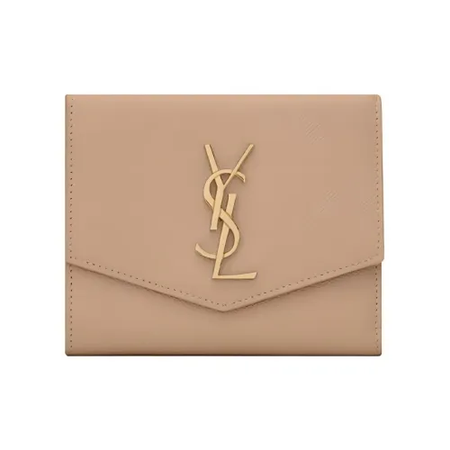 SAINT LAURENT Кожа Кошелек Маленький Женский Бежевый