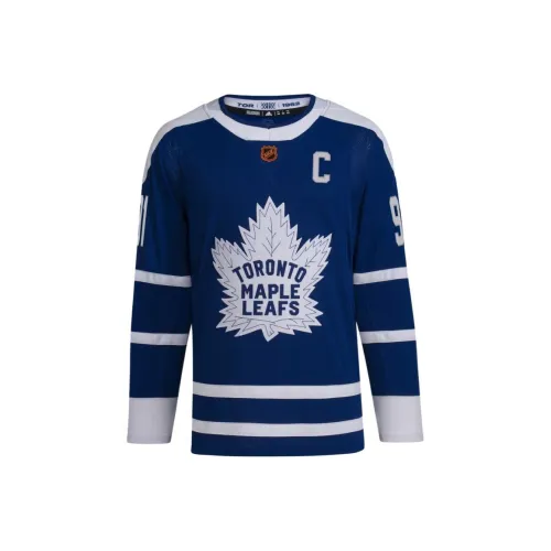 Adidas LEAFS TAVARES Аутентичный Реверс Ретро Wordmark Джерси T Рубашка Мужская Королевский синий