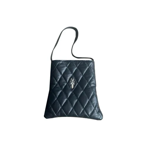 Chrome Hearts Полностью кожаная сумка через плечо сумка сумка на плечо женская черная