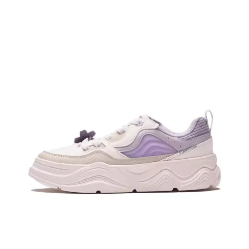 361° Устойчивые к истиранию противоскользящие низкие кроссовки для скейтбординга Женские Белые Фиолетовые