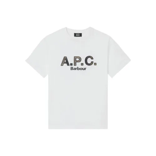 A.P.C Barbour Коллаборация Белая Унисекс Рубашка T