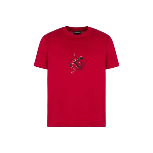 EMPORIO ARMANI SS25 T-Shirt Мужской Красный