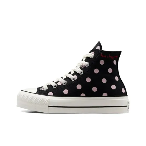 Converse Chuck Taylor All Star Износостойкие Дышащие Высокие Кеды Женские Черные Розовые