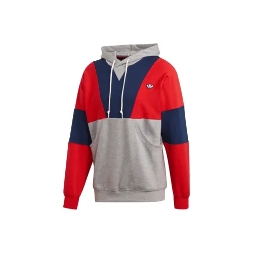 Adidas Originals Hoody Colorblock Серый Красный Синий Мужские Толстовки
