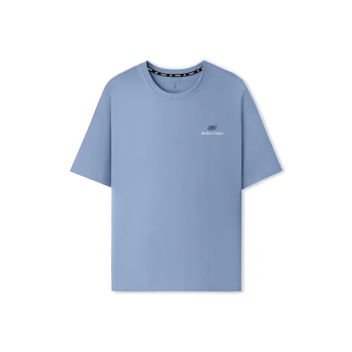 Skechers T-Shirt Унисекс Камень Стирка Синий