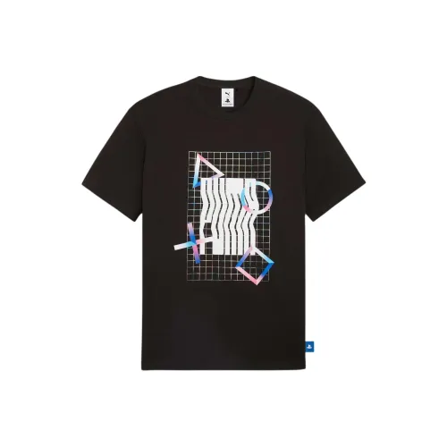 PUMA X PLAYSTATION Рукав с оборванным плечом T-рубашка Мужская Черная