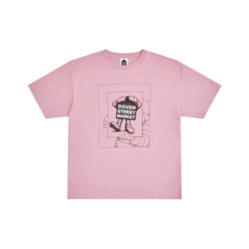 KAWS DOVER STREET MARKET Co Бренд Светло-фиолетовый Унисекс Футболка