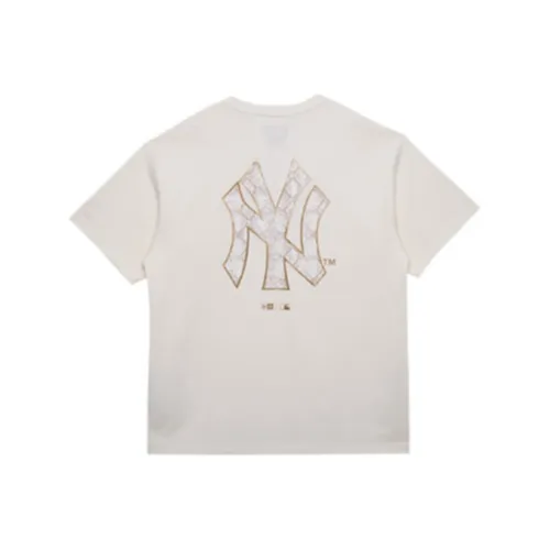 New Era Короткий рукав T-рубашки Унисекс Айвори Белый