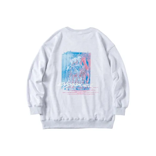 ENSHADOWER Круглый вырез Свободный крой Стандартный Свитшот Унисекс Серый