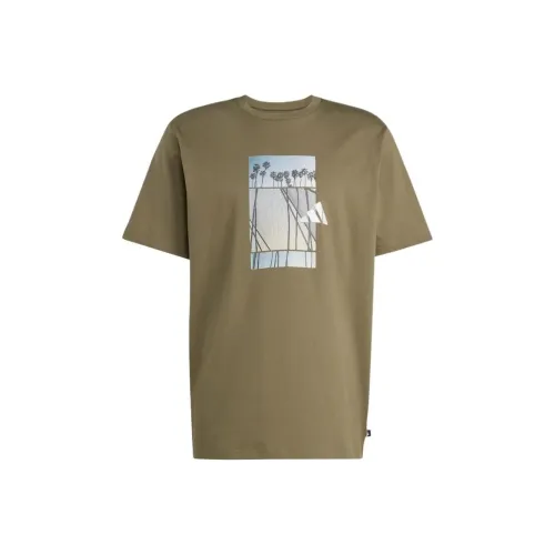 Adidas Линзы Elevated Graphic T Рубашка Мужская Оливково-зеленая