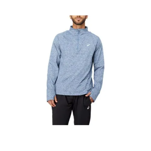Asics Thermopolis Quarter Zip T Рубашка Мужская Светло-Синяя