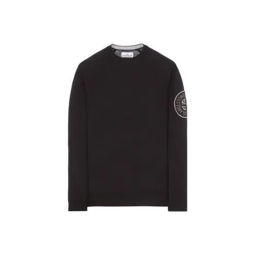 STONE ISLAND Черный Мужские Свитшоты