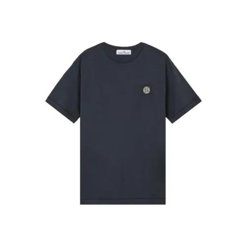 STONE ISLAND Темно-синие мужские футболки T