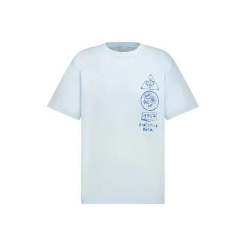 DIOR SS25 Летняя коллекция мужская одежда рубашка мужская синий