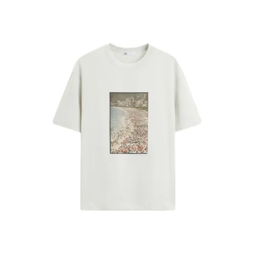 ZARA Pearl Gray Мужская T-Рубашка