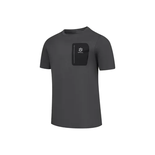 QIAODAN T-Рубашка Мужская Песочный Серый Черный