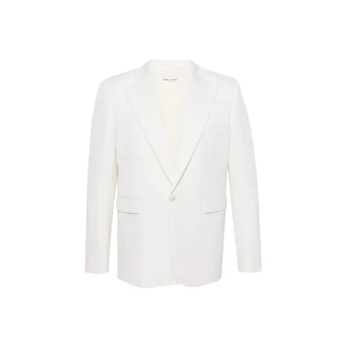 SAINT LAURENT SS25 Бизнес-костюм Пальто Мужской Белый
