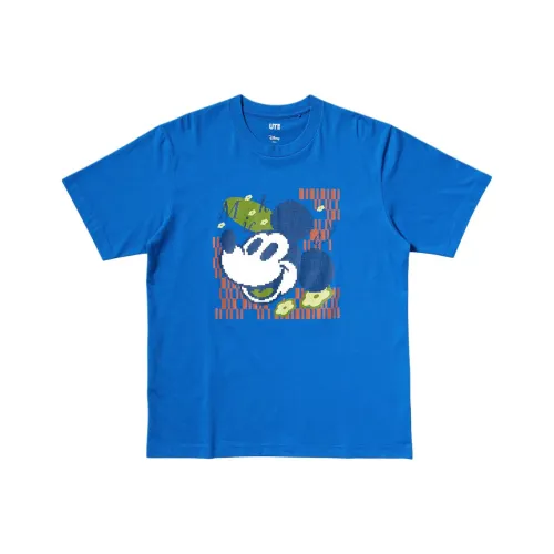 UNIQLO Дисней Co Бренд Синяя Унисекс Футболка