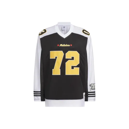 Adidas Originals Ретро B Шар BBRTR LS Джерси T Рубашка Унисекс Черный Белый