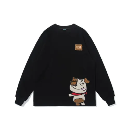 AMONSTER x Little Monster Amun Круглый вырез Стандартный Свитшот Унисекс Черный