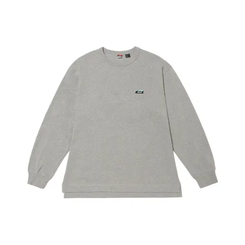 NANGA FERRE Пряжа ECO Hybrid BOX LOGO Вышивка L S футболка T-рубашка Unisex Light Серый