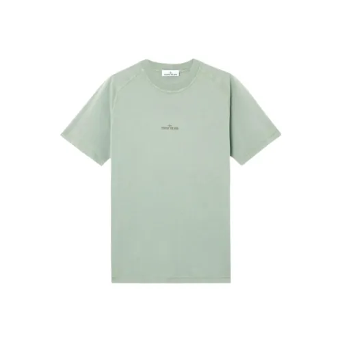 Stone Island Шалфейно-зеленая мужская футболка T-рубашка